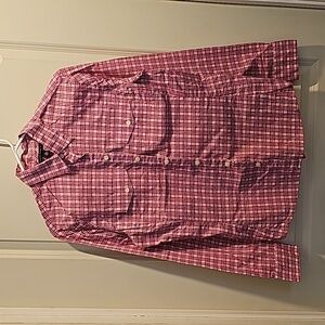 Banana Republic Pink Plaid Long Sleeve Button-down Blouse (Medium)